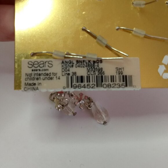 Happy Holidays Snowflake Elastic Ring Earring Lot Angel Snowflake Holiday - Picture 8 of 11